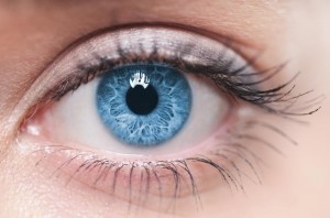 Closeup of an eye with a Visian ICL