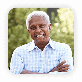 Man Smiling with Glaucoma
