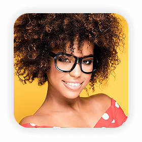 Woman Smiling With Eyeglasses